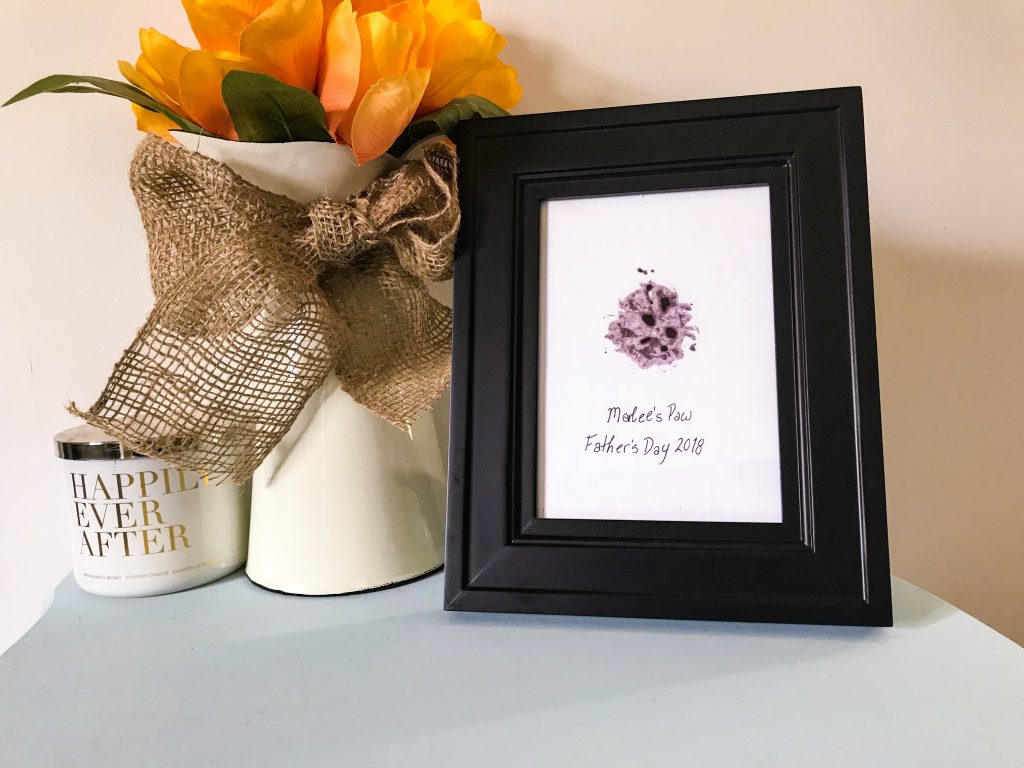 Father's Day Gift Guide for Dog Dads - DIY Pet Safe Ink Paw Print Picture